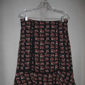 Urban Outfitters Lux Floral Lace Trim Skirt